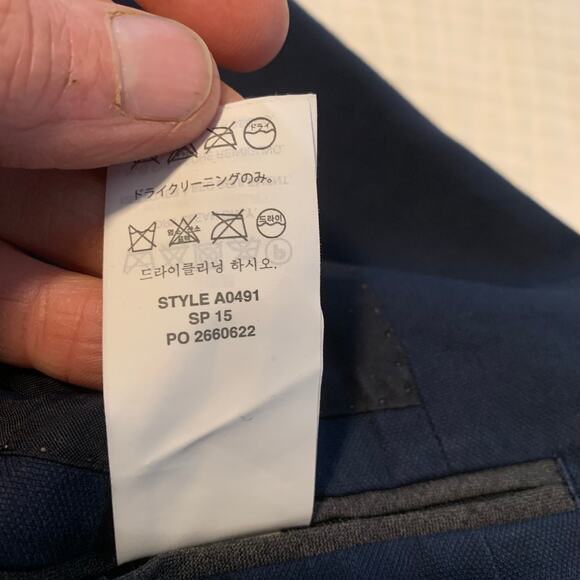 JCrew $358 Blue Ludlow Suit Jacket Italian Cotton Pique Sz 38R A0491 - Picture 7 of 8